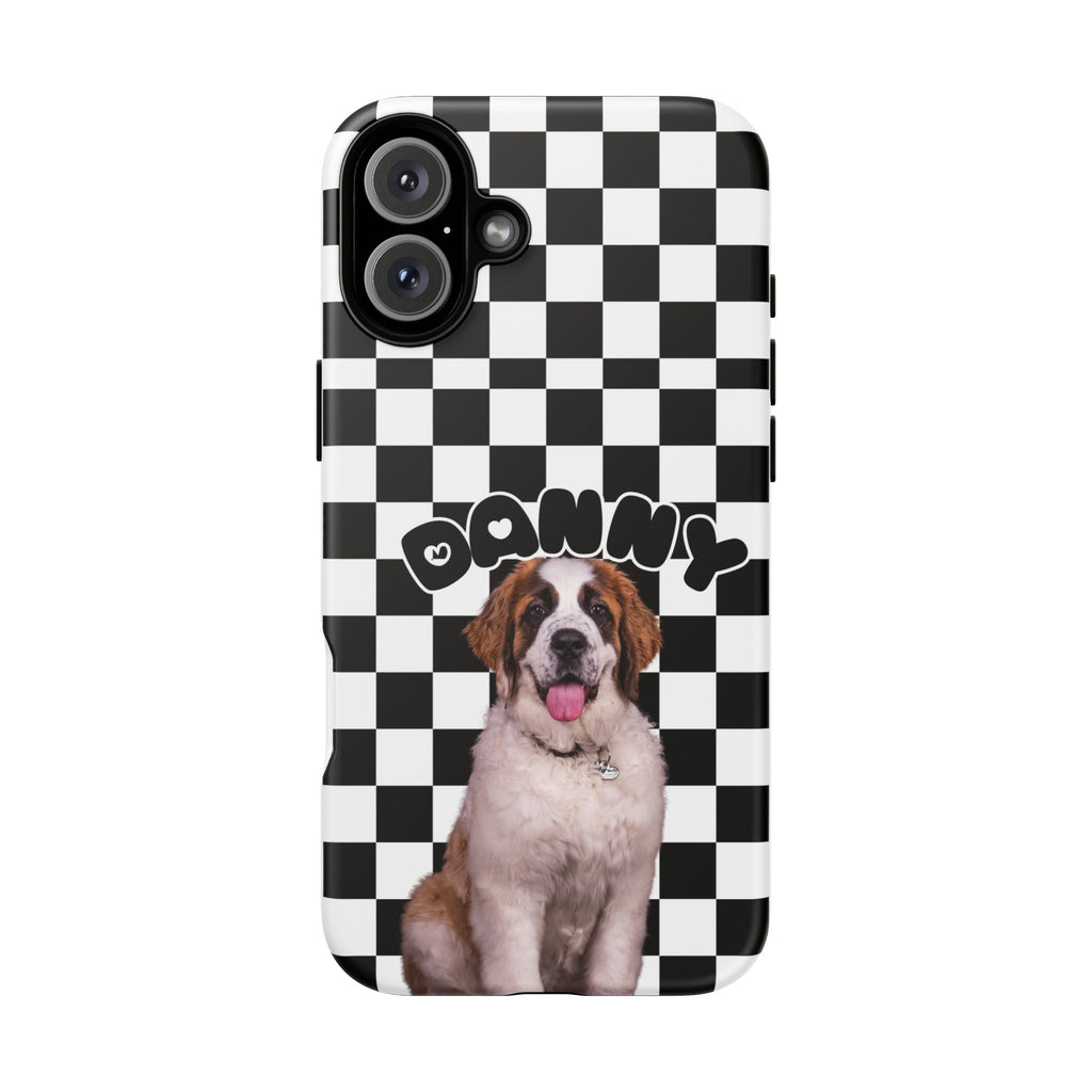 Personalised Pet Portrait Phone Case | Custom Tough Case with Name