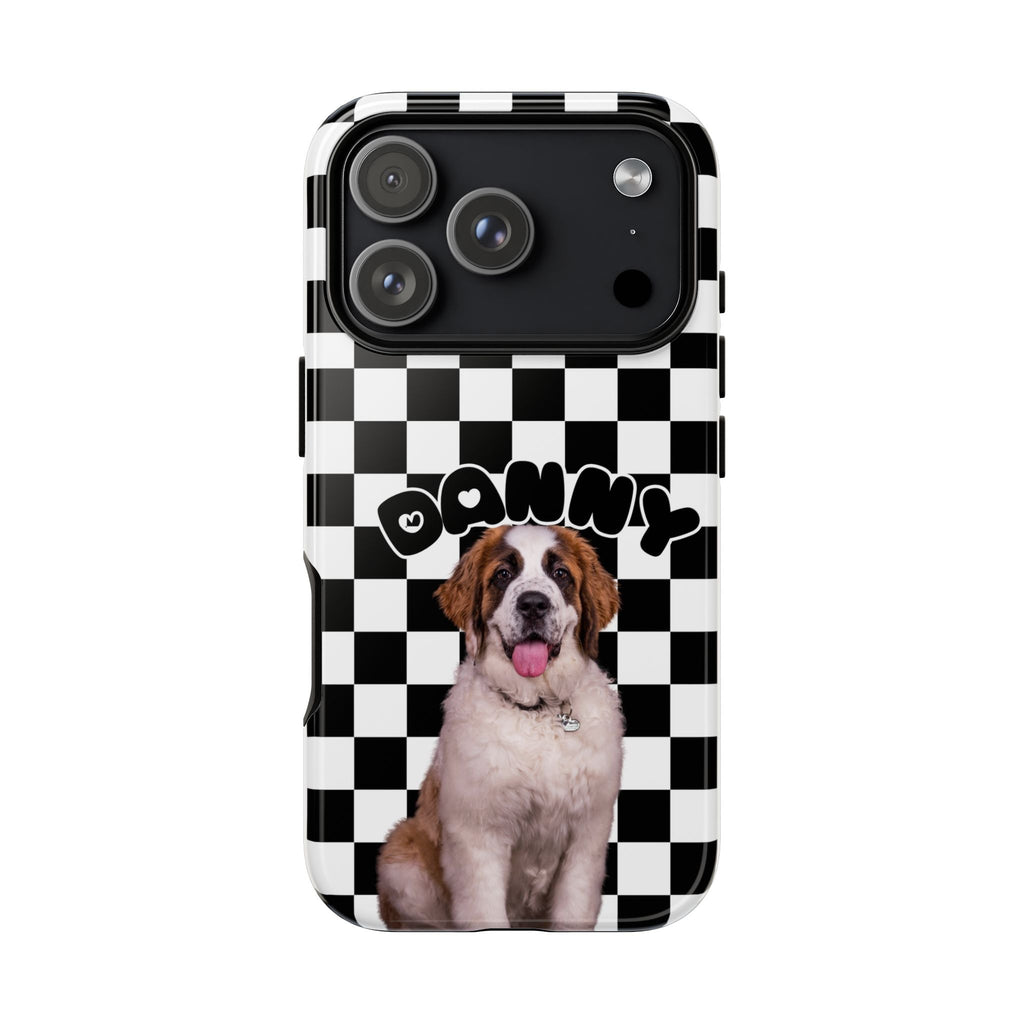 Personalised Pet Portrait Phone Case | Custom Tough Case with Name