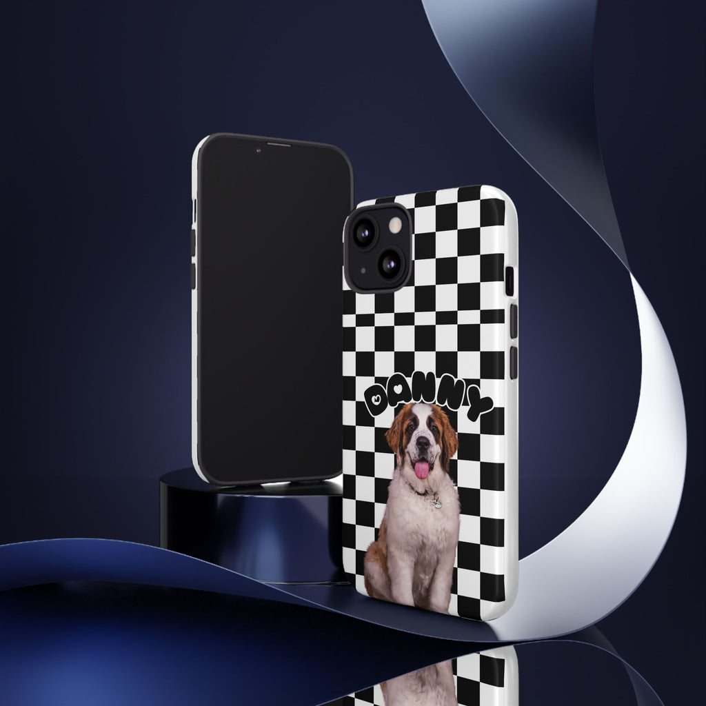 Personalised Pet Portrait Phone Case | Custom Tough Case with Name