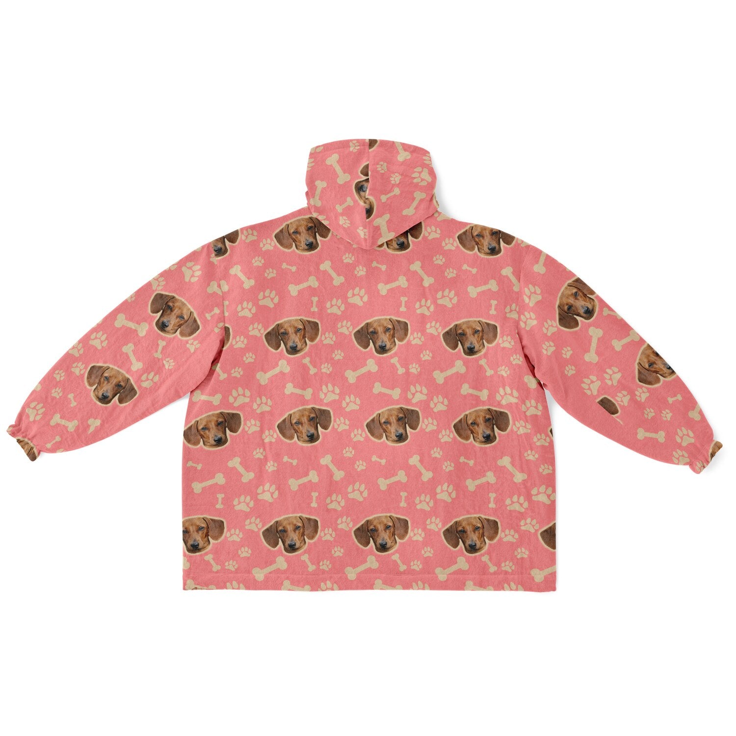Custom Pet Face Wearable Blanket – Oversized Hoodie Comfort