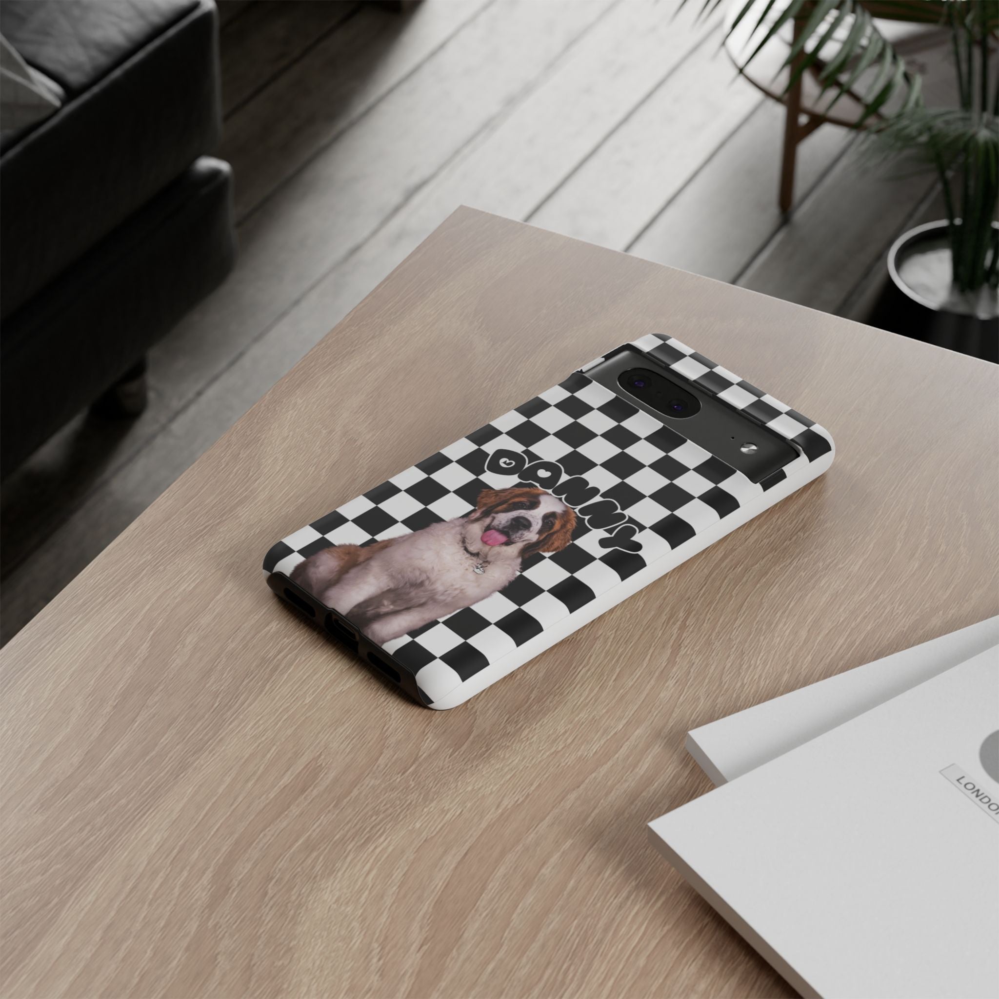 Personalised Pet Portrait Phone Case | Custom Tough Case with Name