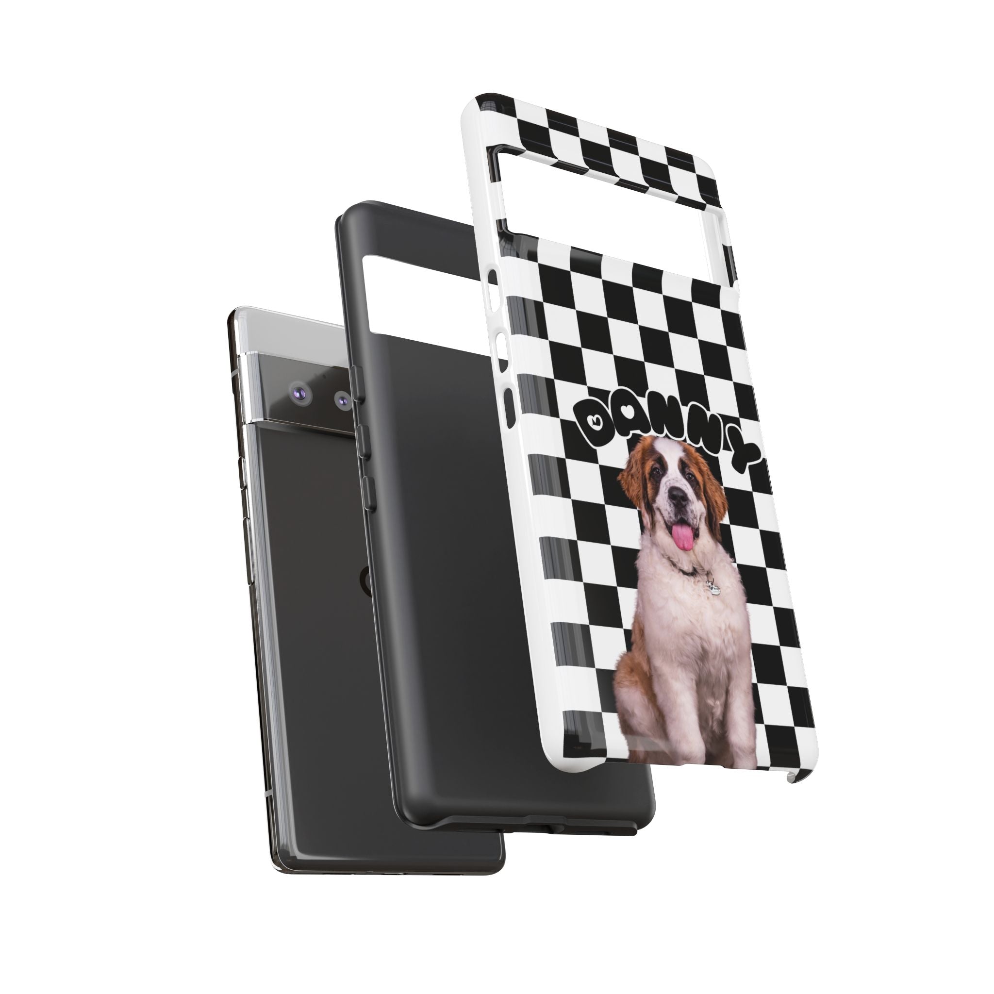 Personalised Pet Portrait Phone Case | Custom Tough Case with Name