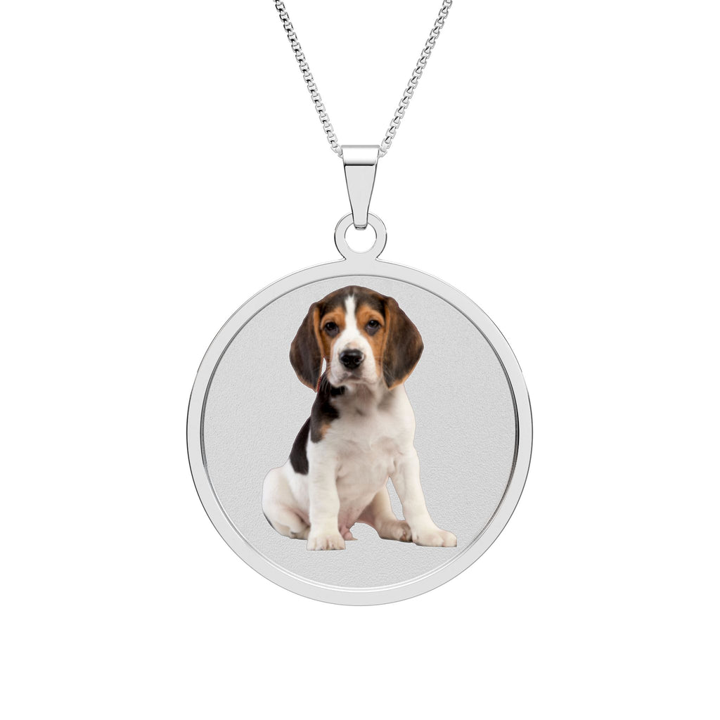 Round Photo Pet Pendant — Personalized Dog Memory Necklace