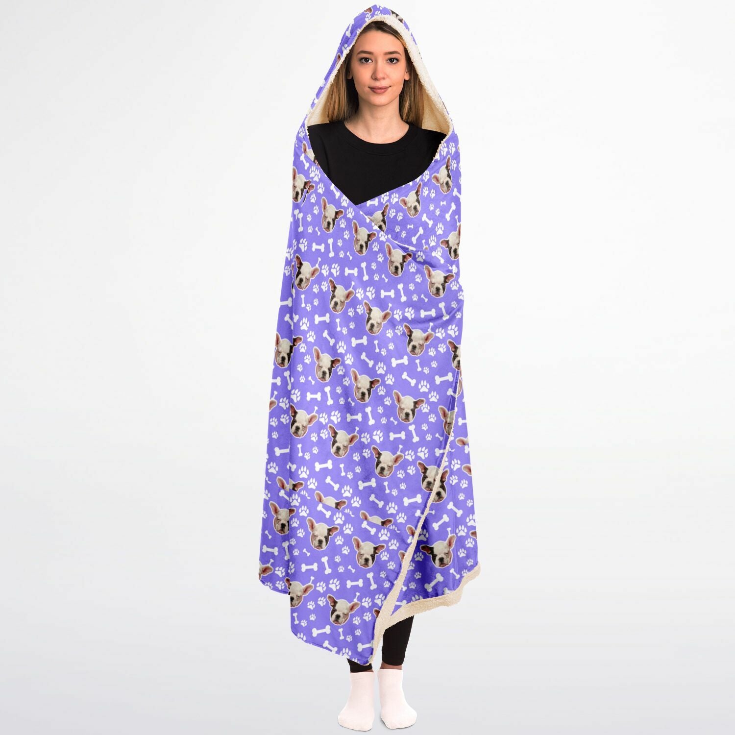 Custom Pet Micro Fleece Hooded Blanket