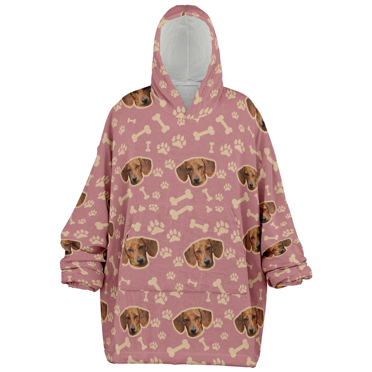 Custom Pet Face Wearable Blanket – Oversized Hoodie Comfort