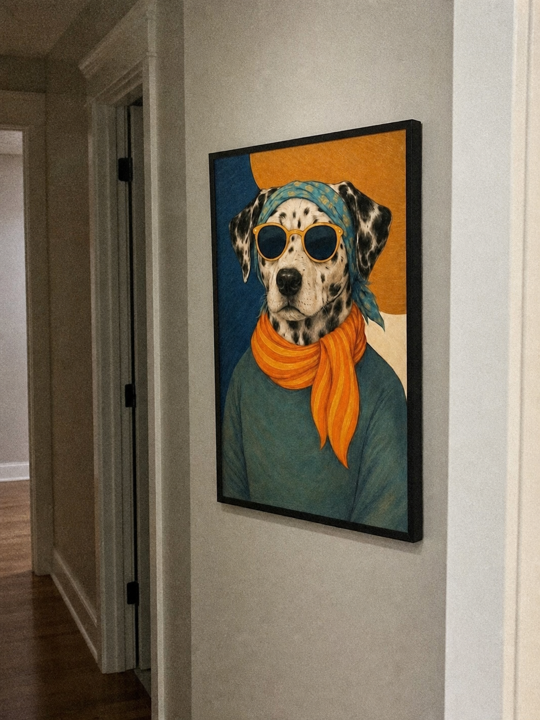 Custom Pet Portrait Hipster Style -Personalized Framed Wall Art