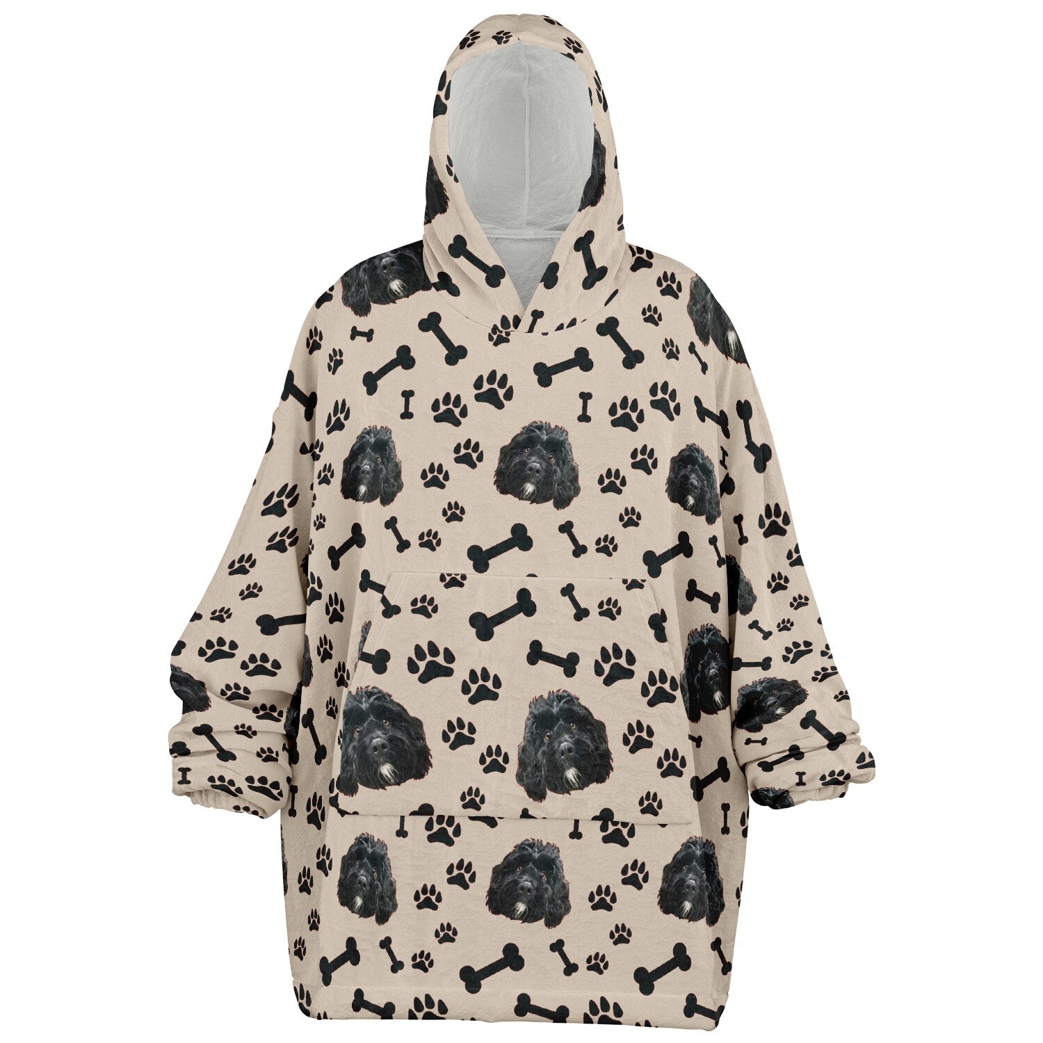Custom Pet Face Wearable Blanket – Oversized Hoodie Comfort