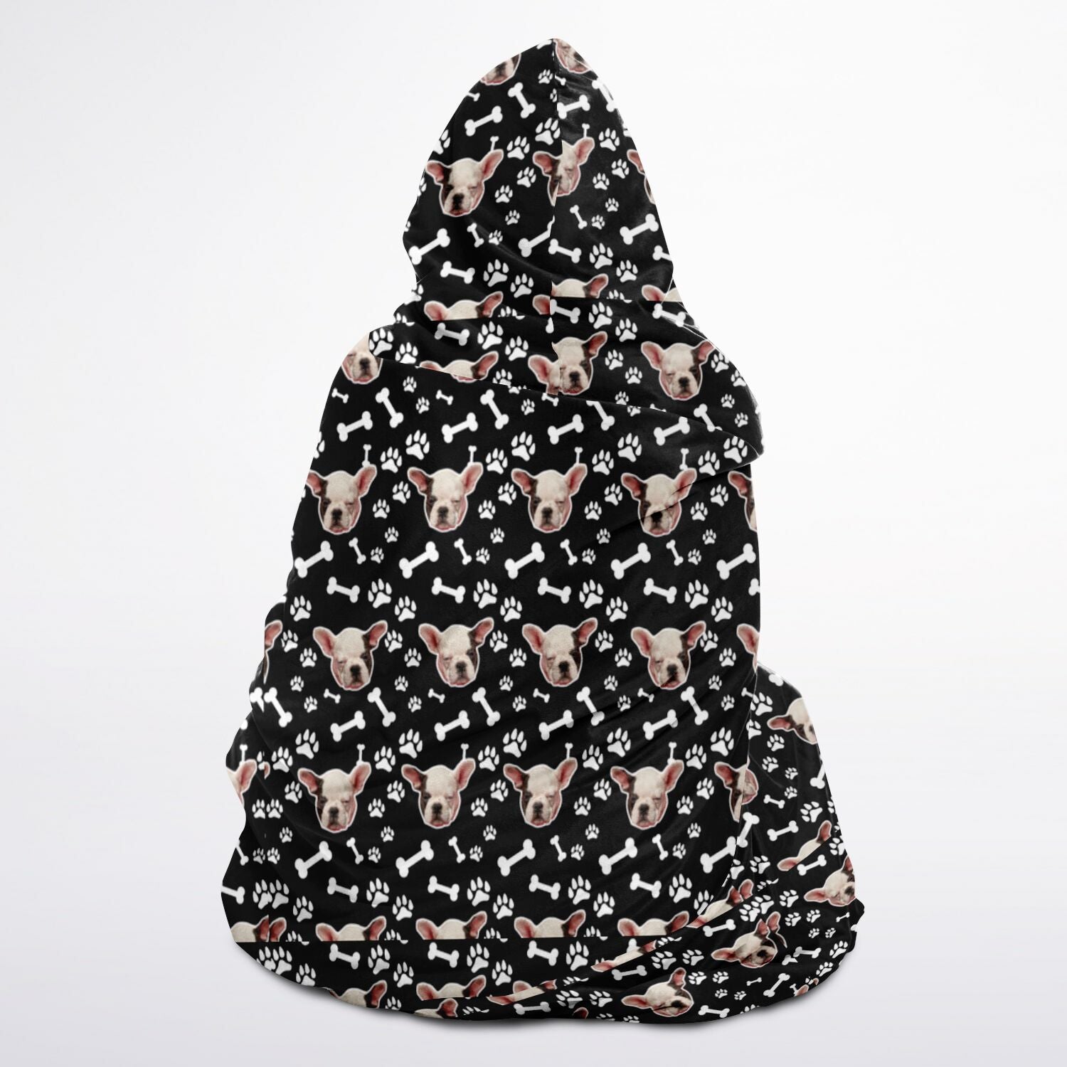 Custom Pet Face Hooded Blanket – Luxury Fleece Wearable