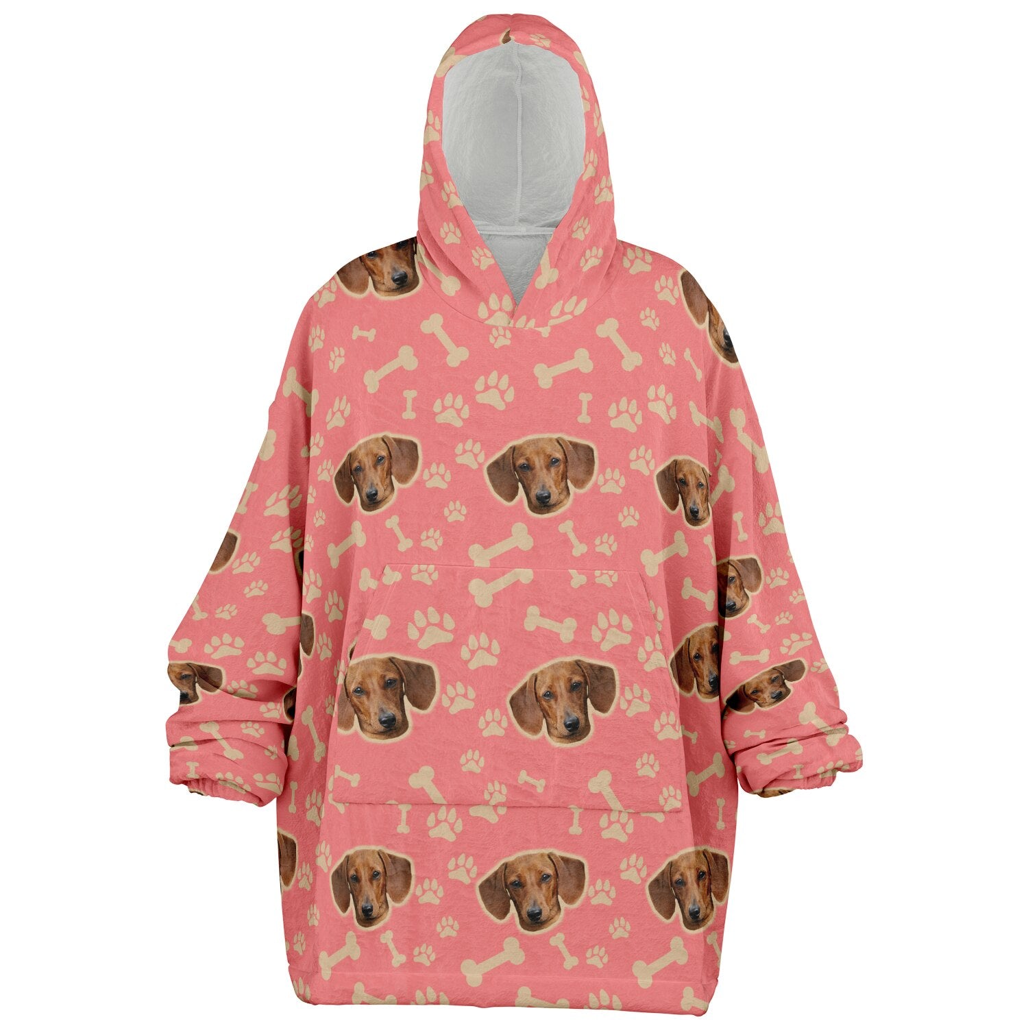 Custom Pet Face Wearable Blanket – Oversized Hoodie Comfort