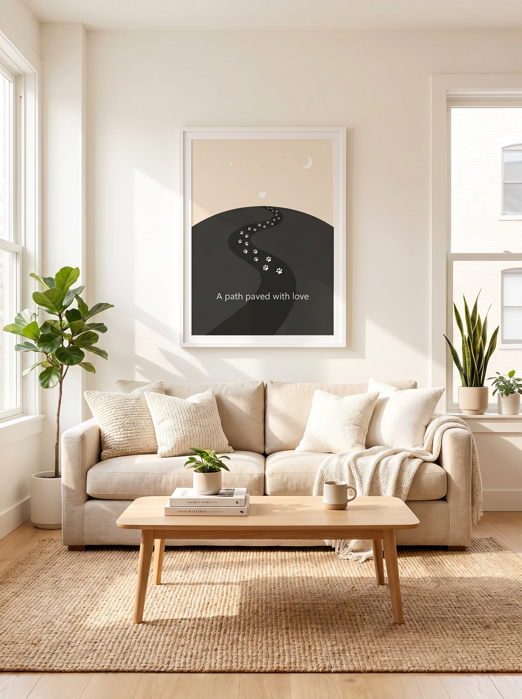 Paw Prints Glow in the Dark – Classic Framed Print