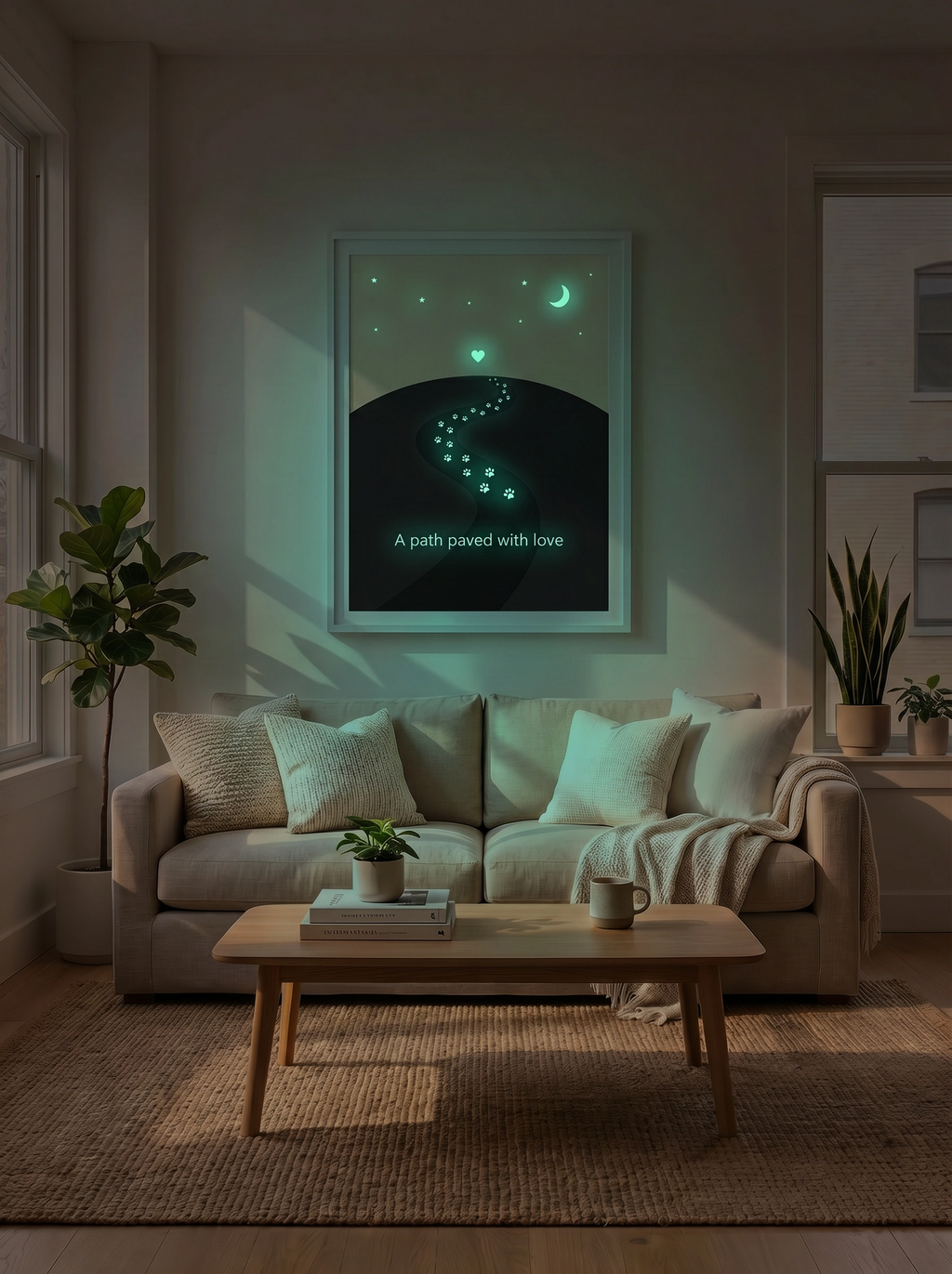 Paw Prints Glow in the Dark – Classic Framed Print