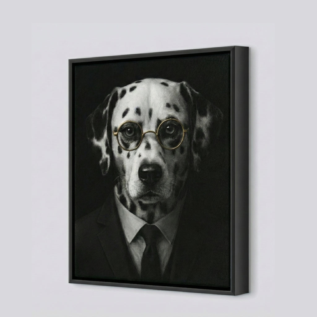 Custom Framed Canvas Portrait – 'The Gentleman' Pet Artwork