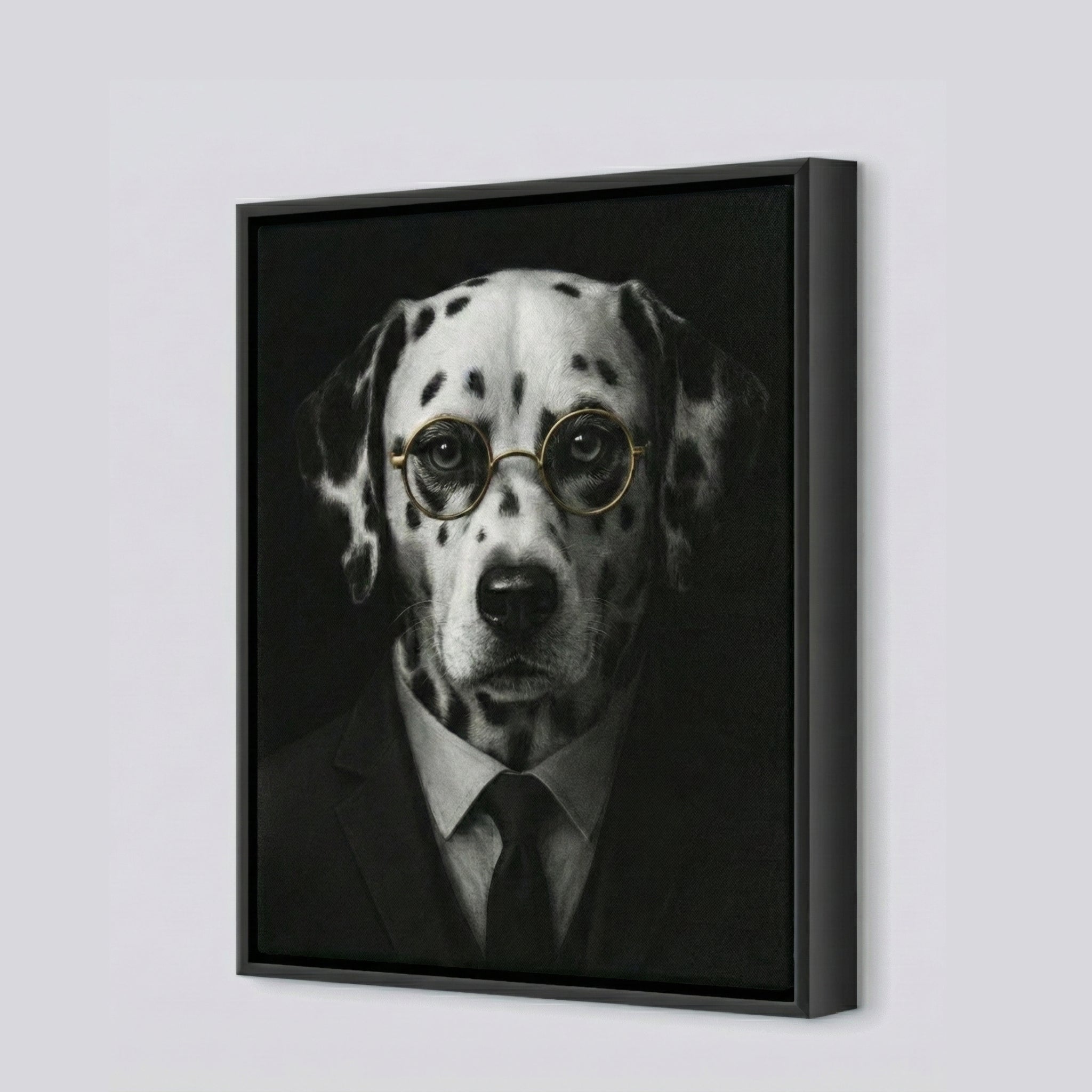 Custom Framed Canvas Portrait – 'The Gentleman' Pet Artwork