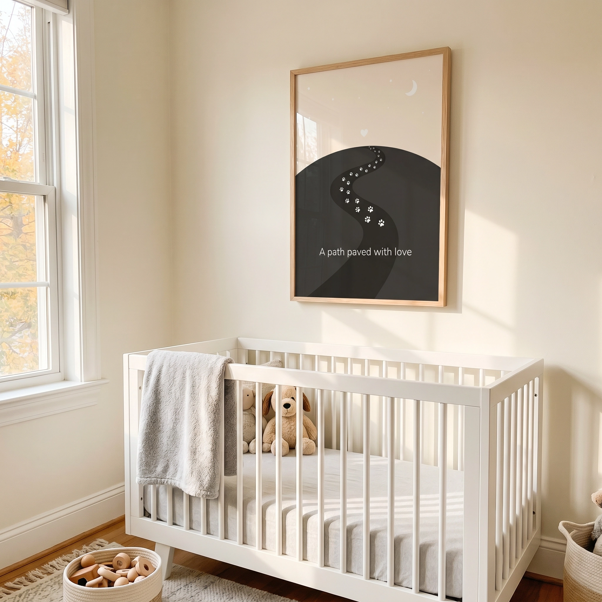 Paw Prints Glow in the Dark – Classic Framed Print