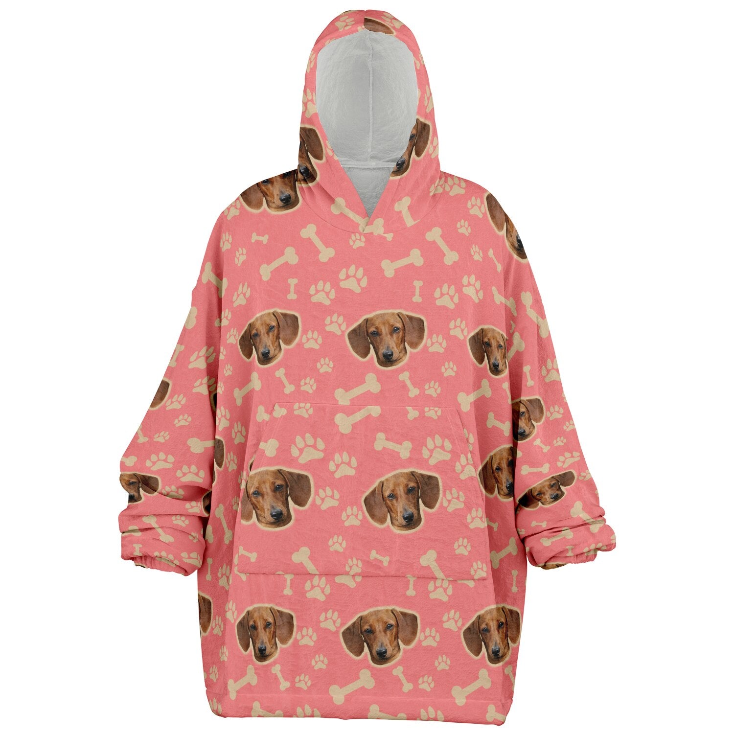 Custom Pet Face Wearable Blanket – Oversized Hoodie Comfort